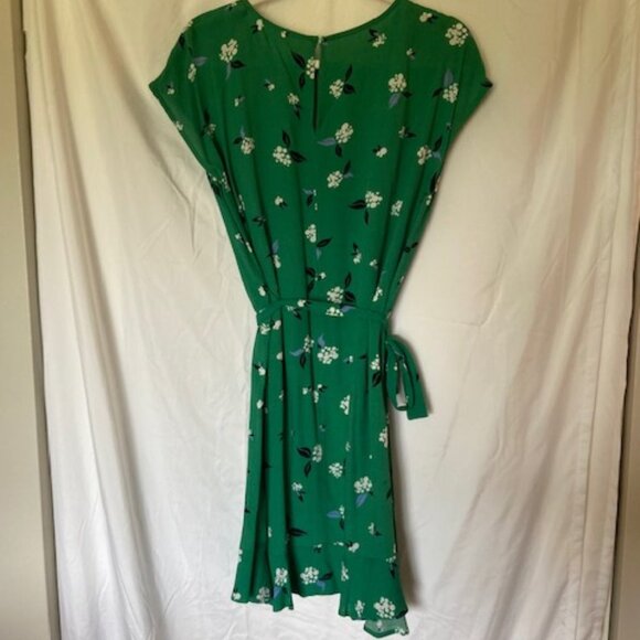 Pop Sugar Kelly Green Floral Dress Navy White Flowers Size S - Picture 2 of 2